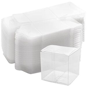 seunmuk 50 pcs 5 x 5 x 5 inches clear plastic gift boxes, clear boxes for favors, transparent gift box for wedding, party and baby shower favors, thanksgiving and christmas