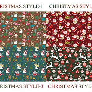 U'COVER Christmas Gift Wrapping Paper for Kids Boys Girls Baby Women Men Xmas Present Wrapping Paper 4 Style Christmas Santa Claus Snoman Tree Snowflake Deer Gift Wrap 12 FOLDED SHEET 20×29inch