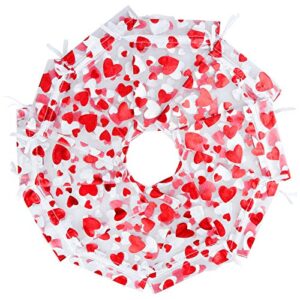 100PCS Love Heart Printed Valentine Candy Bags Organza Bags Gift Jewelry Bags for Wedding Valentine's Day Mother's Day Party 8x10cm