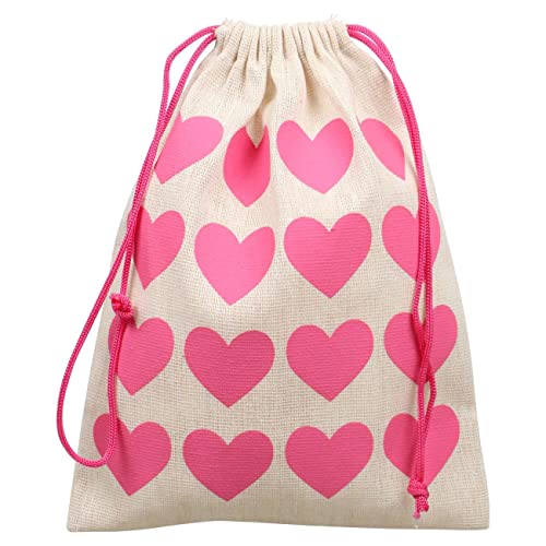 Valentine's Cotton Pink Heart Gift/Treat Sacks 2-ct. Pack
