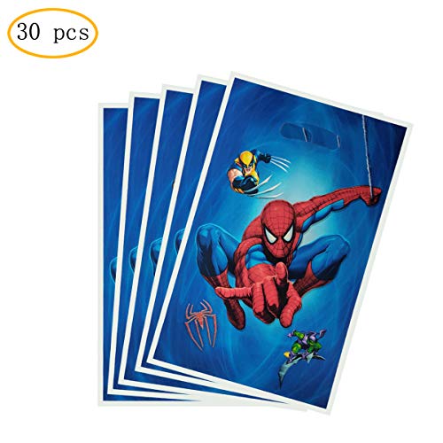 30pcs Spiderman gift bag, Spiderman theme party supplies, children's birthday party gift bag candy bag