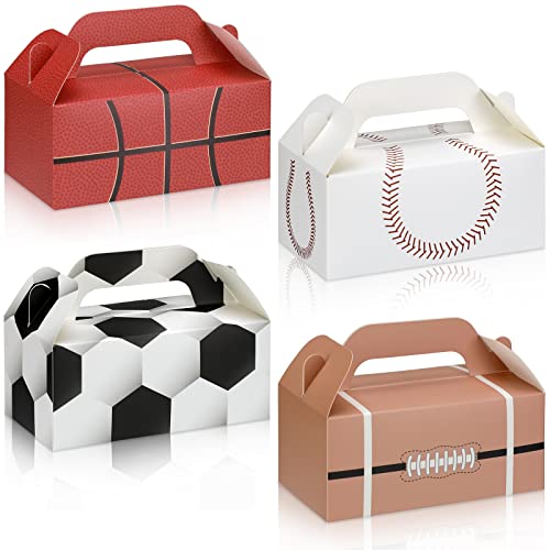 Pajean Pcs Football Treat Boxes Gable Football Favor Boxes Baseball Snack Box Baseball Party Gift Box Basketball Goodie Box Soccer Print Paper Gift Box Handle Sports Theme Birthday Party Supplies