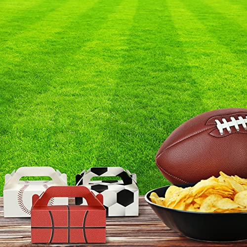 Pajean Pcs Football Treat Boxes Gable Football Favor Boxes Baseball Snack Box Baseball Party Gift Box Basketball Goodie Box Soccer Print Paper Gift Box Handle Sports Theme Birthday Party Supplies