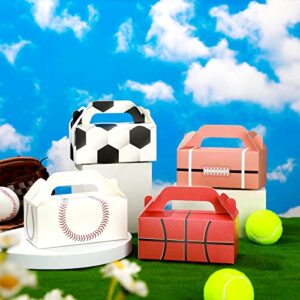 Pajean Pcs Football Treat Boxes Gable Football Favor Boxes Baseball Snack Box Baseball Party Gift Box Basketball Goodie Box Soccer Print Paper Gift Box Handle Sports Theme Birthday Party Supplies