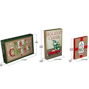 Iconikal Christmas Holiday Kraft Gift Boxes, 3 Sizes, 10-Pack