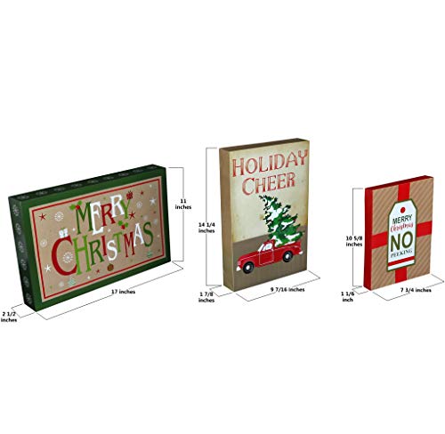 Iconikal Christmas Holiday Kraft Gift Boxes, 3 Sizes, 10-Pack
