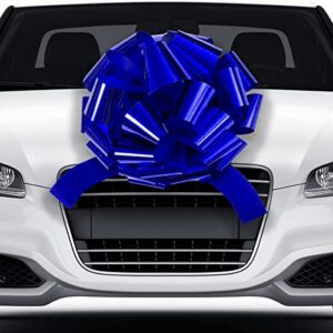 insta bows 18 inch giant car bow blue large gift bow 18″ metallic blue giant bow for car instant big bow for toy car or extra large christmas gift instabow big blue bow