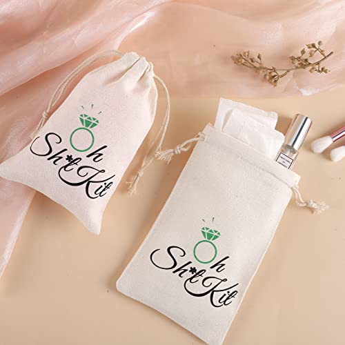 Hopttreely 20Pcs Hangover Kit Bags, Bachelorette Party Favors with Drawstring, 4X6 Bachelorette Bridal Shower Pouches for Wedding Party Supplies Decoration Green