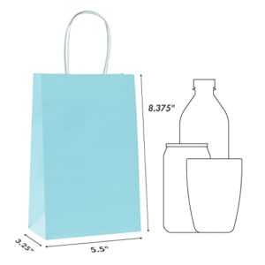 Nexmint Light Blue Gift Bags: 24 Bulk Pack Small Gift Bags with Handle. Great for Gifts, Wedding, Birthday, Shower, Holiday, Party Favor, Treat, Goodie & Special Occasions