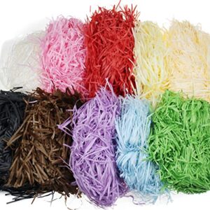 thintinick 1.1lb multicolored raffia paper shreds & strands shredded crinkle confetti for diy gift wrapping & basket filling