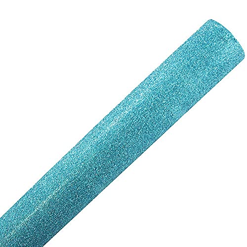 JAM Paper Gift Wrap - Glitter Wrapping Paper - 25 Sq Ft - Aqua Blue Glitter - Roll Sold Individually