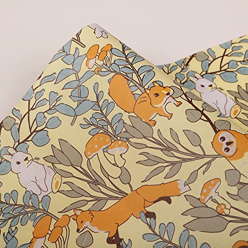 Nature Leaf Forest & Animals Floral Pattern Tissue Gift Wrap Paper 60 Sheets Premium Quality Recyclable Bulk, 26” x 20”, for DIY Art Craft Decoration