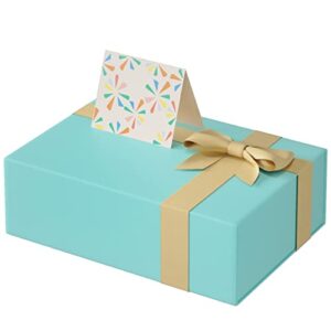 Gift Box 11x7.5x3.5 Inches,Sky Blue Gift Boxes with Magnetic Lid，Christmas Gift Box Contains Card, Ribbon, Shredded Paper Filler Gift Box for Gift Packaging,Christmas Birthdays Gift Packaging