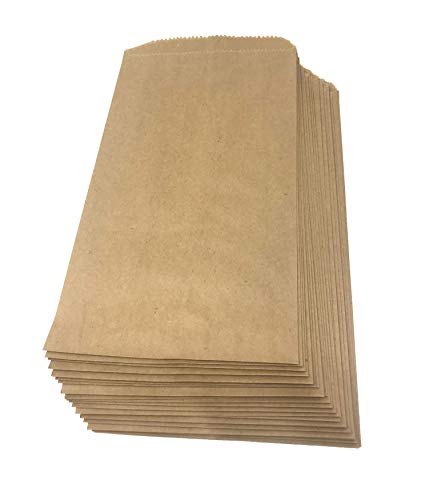 Royal7 200 Pack 6.25" x 11" Inches Brown Kraft Paper Bags, Arts Sewing Crafts Cellophane Wrap Flat Merchandise Bags