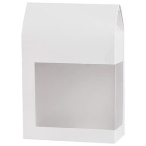 hammont gift boxes (8 pack) | beautiful,tall paper boxes with window | white, 8×5.5×2.5 | gift boxes for parties, holidays, weddings, birthdays etc. | cupcakes, cookies, candies, and more