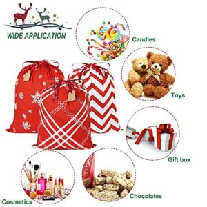 Advantez Cotton Drawstrings Gift Bags, 3Pcs Reusable Gift Bags, Xmas Present Bags Fabric Cloth Sacks for Christmas Thanksgiving Party Stocking Storage(Large Size)