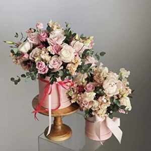 UNIKPACKAGING Premium Quality Round Flower Box, Gift Boxes for Luxury Flower and Gift Arrangements, Set of 3 pcs (Pink)