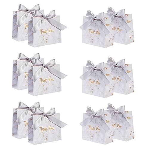 30PCS Small Thank You Bags,Mini Thank You Gift Bags Paper Party Favor Bag with Bow Ribbon,Gift Bags Small Size for Birthday Baby Shower Wedding Favor