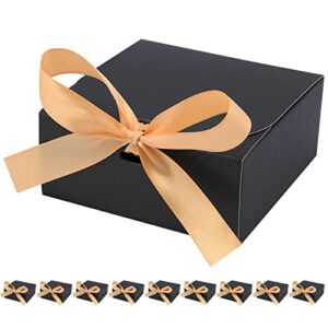 haroloen gift boxes with lids for present, christmas, birthday, valentines, party, graduation, bridesmaid proposal box, groomsman box for gifts (small (10 pcs), black (shimmer))