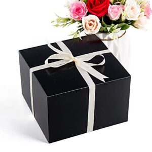 GEFTOL Gift Box 20 Pack 6 x 6 x 4 inches Fold Box Paper Gift Box Bridesmaids Proposal Box for Bridal Birthday Party Christmas（Black）