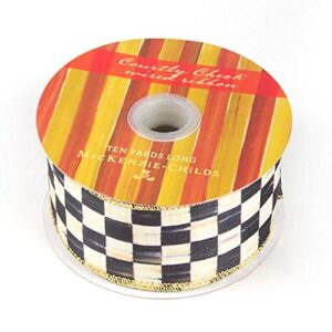 mackenzie-childs courtly check 2″ wired ribbon 10yards (30ft)
