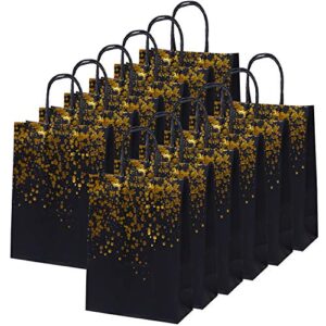 cooraby 20 pieces paper party bags dot bronzing kraft paper bag hen party bags bride gift bag with handle for party favours