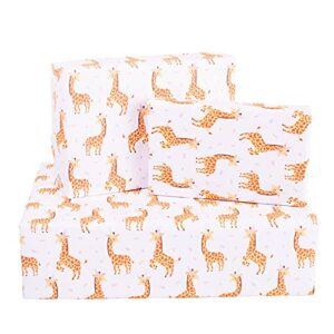 central 23 – wrapping paper for baby boys – 6 sheets of birthday gift wrap for girls – giraffes – animals – recyclable