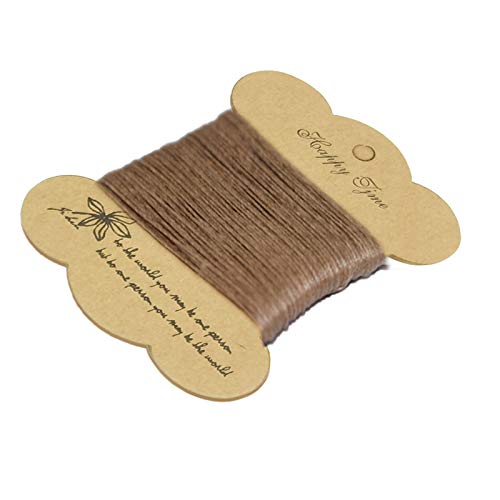 JSM 36 x Wrapping Cards Yarn Cards for Ribbons, Craft DIY Sewing Storage(Natural Brown Paper, 4 x 3 inch)