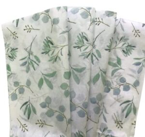 elegant greenery printed tissue paper for gift wrapping with floral design, decorative tissue paper – 20 large sheets, 20×30