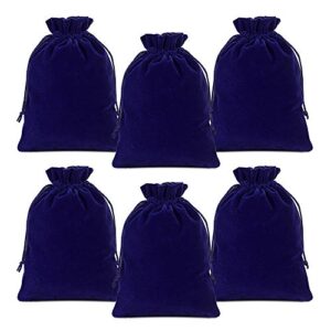 lucky monet 25/50/100pcs velvet drawstring bags jewelry pouches for christmas birthday party wedding favors gift candy headphones art and diy craft (100pcs, royal blue, 4” x 6”)