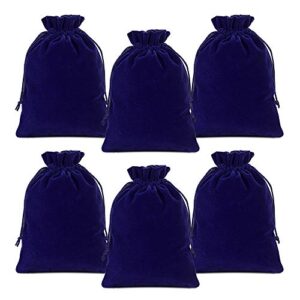 Lucky Monet 25/50/100PCS Velvet Drawstring Bags Jewelry Pouches for Christmas Birthday Party Wedding Favors Gift Candy Headphones Art and DIY Craft (100Pcs, Royal Blue, 4” x 6”)