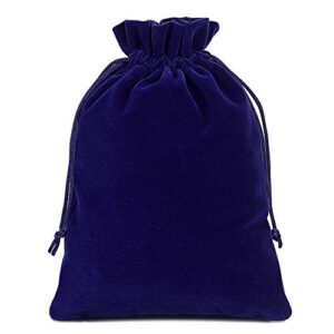 Lucky Monet 25/50/100PCS Velvet Drawstring Bags Jewelry Pouches for Christmas Birthday Party Wedding Favors Gift Candy Headphones Art and DIY Craft (100Pcs, Royal Blue, 4” x 6”)