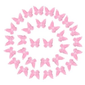 30 pcs pink lace butterfly applique embroidery,organza butterfly patches appliques for clothes,for wedding bridal dress craft diy clothes hair ornaments dress/hat/bag decoration