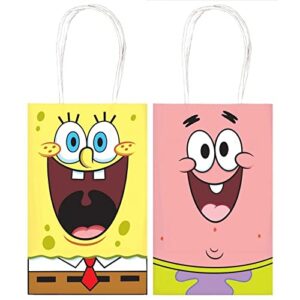 spongebob printed paper kraft bags, 8 1/4″ x 5 1/4″ x 3″ – 8 pcs