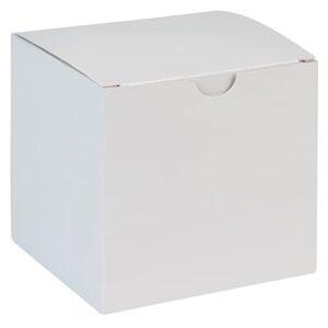 hammont cube white gift tuck top boxes (18 pack) | 4x4x4” small paper boxes | for party favors, cupcakes, weddings, birthday & christmas