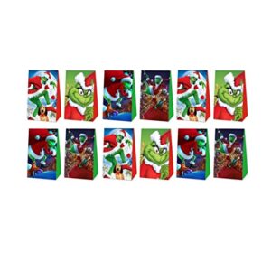 NA 24pcs Grinch Goody Bags Christmas Gift Bags for Grinch Birthday Party Decorations Supplies Decor