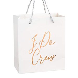 crisky bridesmaid gift bag rose gold, bride tribe gift bags, loot bag, bachelorette party bag, hen party bag, bridal shower, team bride, set of 12, 4″ x 8″ x 9″