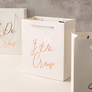 Crisky Bridesmaid Gift Bag Rose Gold, Bride Tribe Gift Bags, Loot Bag, Bachelorette Party Bag, Hen Party Bag, Bridal Shower, Team Bride, Set of 12, 4" x 8" x 9"