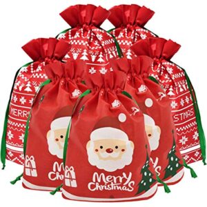 7 packs 10.2 x 14 christmas drawstring gift bag xmas present wrapping bags party favor