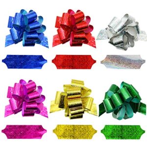 24pcs gift pull bows- 4″ wide,6 colors gift wrapping christmas wedding valentine’s day present decoration pull bows