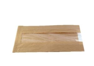 packnwood 210svis2212 – paper sandwich bag wax – brown kraft bag with window – compostable paper sandwich bags – greaseproof baguette paper bags – recyclable – (8.7 x 4.7 x 2in) – (case of 1000)