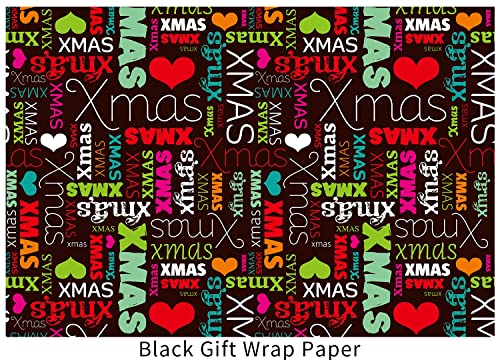 AUCLAY Christmas Wrapping Paper Sheets for Holiday Thanksgiving - Xmas Gift Wrap 4 Designs Red/Green Plaid, Snowflakes, Love, Dogs - Pack of 12, Folded Flat, 20 Inch X 29 Inch Per Sheet