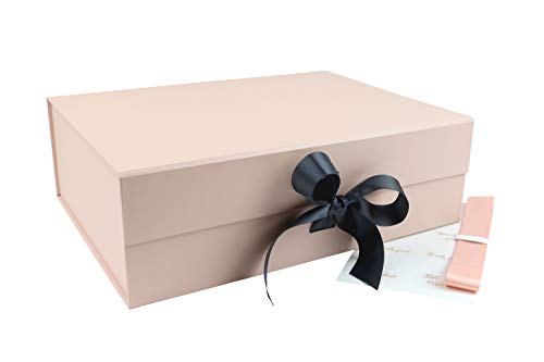 SKETCHGROUP Big Pink Gift Box with 2 Satin Ribbon and Magnetic Closure (A4 Size)