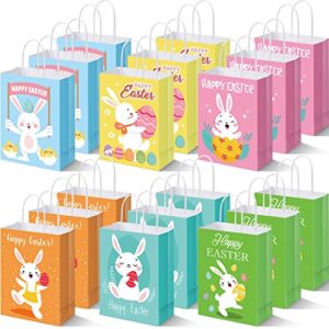 150 pieces easter day paper gift bags with handle rabbit goody candy bags easter day party favor supplies treat bags for easter day party favors gift wrapping supplies