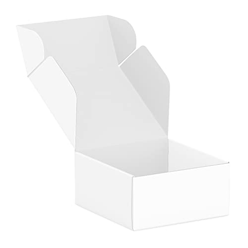 50 Pack 4"x4"x2" Shipping Boxes, Corrugated Cardboard Small Box Mailer, Shipping Boxes for Small Business for Gift Packing- TONESPAC (4"x4"x2", White)