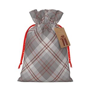 drawstrings christmas gift bags fraser-hunting-tartan-gray presents wrapping bags xmas gift wrapping sacks pouches medium