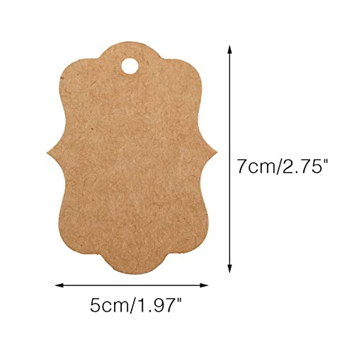 Gift Tags,100 PCS Kraft Paper Gift Tags with String,Price Tags,Gift Bag Tags,2.75" x 1.97" Blank Tags Gift Wrap Tags for Baby Shower,Wedding Party Favor (Brown)