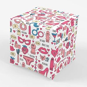 stesha party adult themed gift wrapping paper – folded flat 30 x 20 inch (3 sheets)