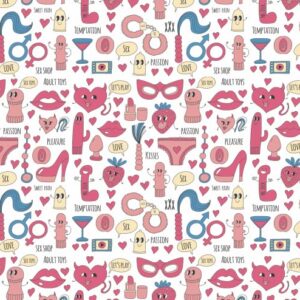 Stesha Party Adult Themed Gift Wrapping Paper - Folded Flat 30 x 20 Inch (3 Sheets)