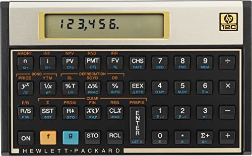 HP 12C Financial Calculator, 120 Functions, 5 x 3-1/8, 10-Digit LCD